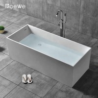 design modern composite faux cast stone artificial marble soaker tubs, matt resin freestanding solid surface bathtub