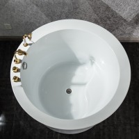 cheap small round resin  freestanding bath tub with faucet for adult and baby